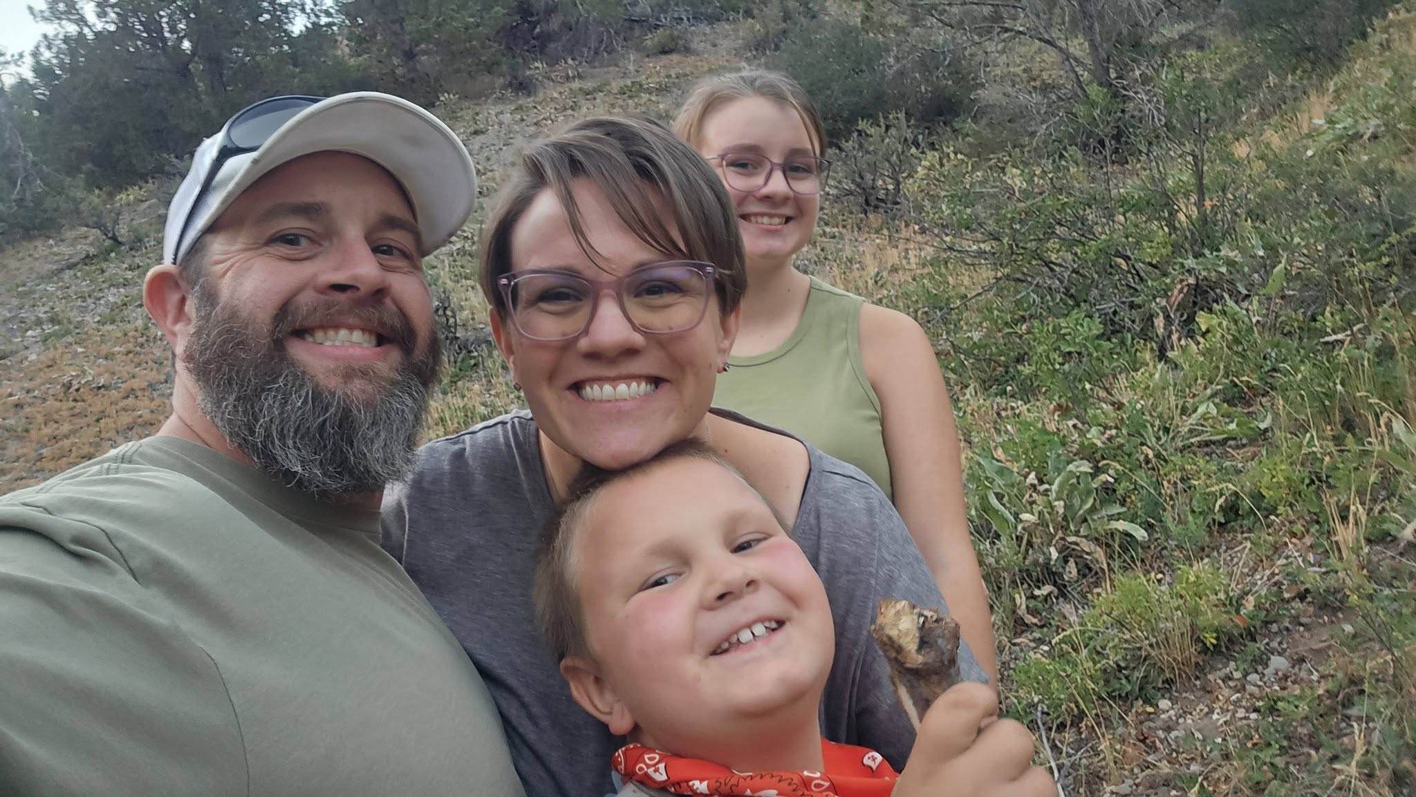 The Pedersen family on a hike