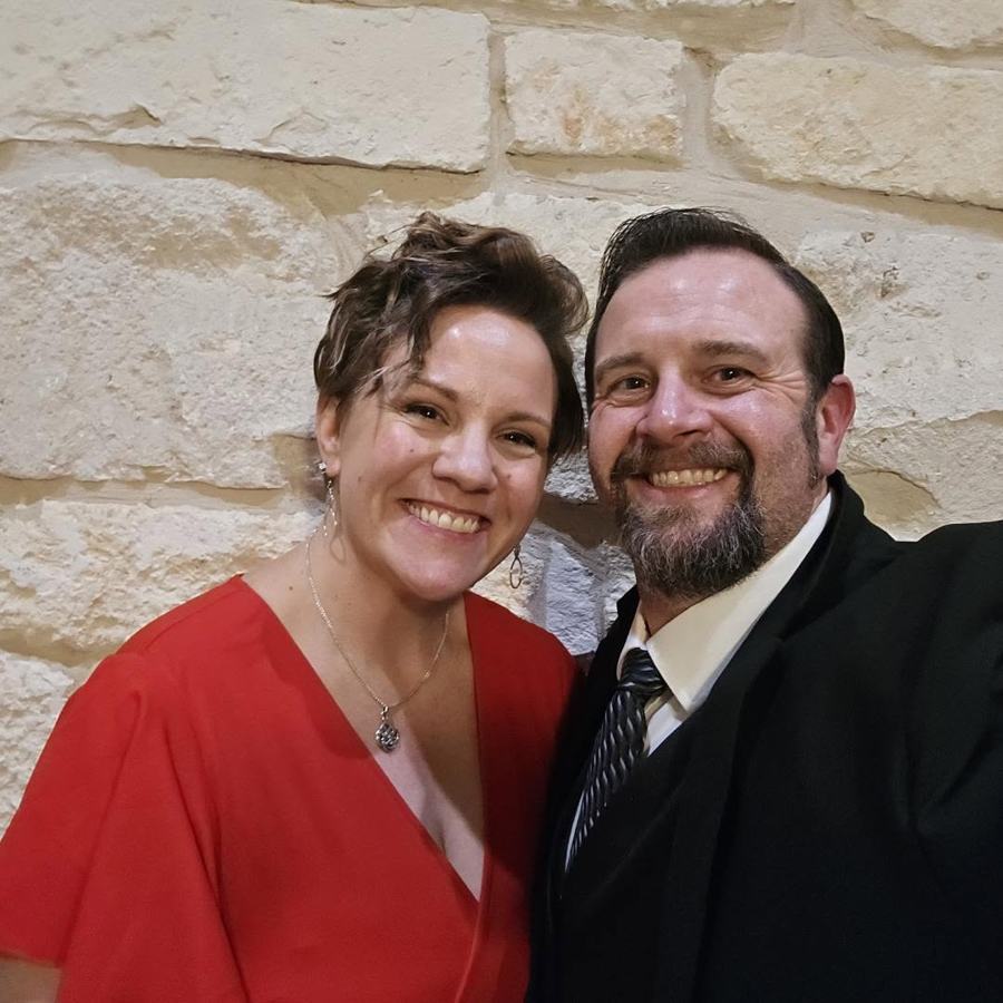 Candy and Ryan dressed up for an evening event